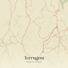 Fototapeta premium Vintage map of Terrugem, Portugal. 