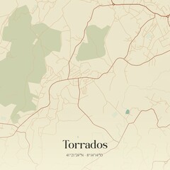 Naklejka premium Vintage map of Torrados, Portugal. 