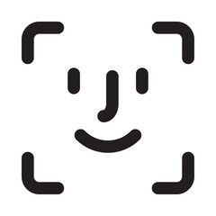Face id icon Isolated flat vector in outline