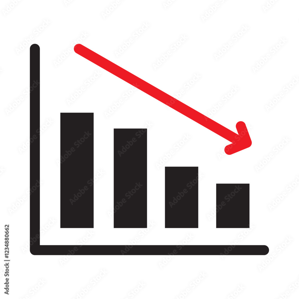 Poster graph icon isolated flat vector in outline