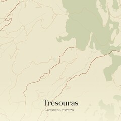 Fototapeta premium Vintage map of Tresouras, Portugal. 