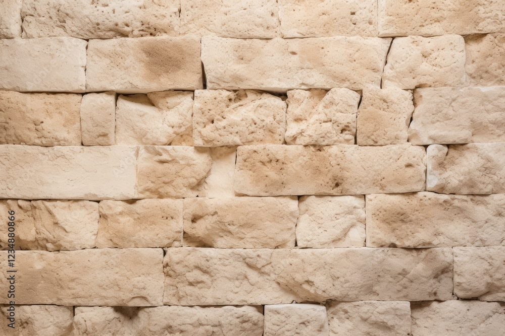 Poster close up view of a decorative stone cladding wall, highlighting the rough texture and natural color 