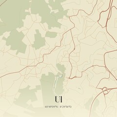 Obraz premium Vintage map of Ul, Portugal. 