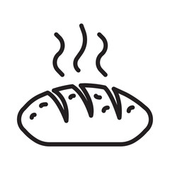 Hot bread icon Isolated flat vector in outline