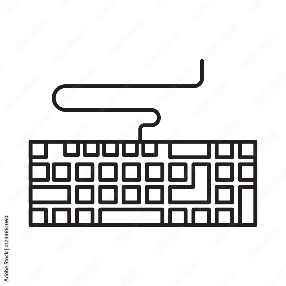 Poster keyboard vector icon isolated flat vector in outline