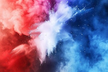 Colorful abstract powder explosion on black background. Colorful dust explode.