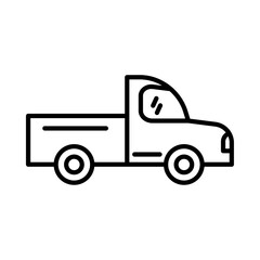 Pickup truck icon Isolated flat vector in outline
