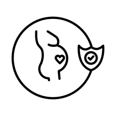 Pregnancy insurance icon Isolated flat vector in outline
