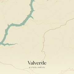 Fototapeta premium Vintage map of Valverde, Portugal. 