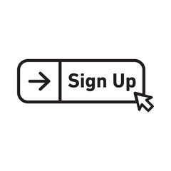 Obraz premium Sign up button Isolated flat vector in outline