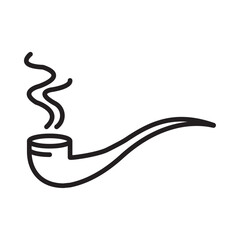 Smoking Pipe Icon Isolated flat vector in outline