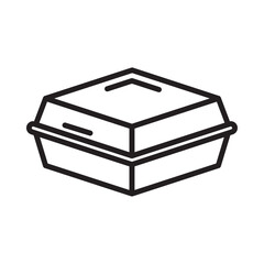 Styrofoam Box Icon Isolated flat vector in outline