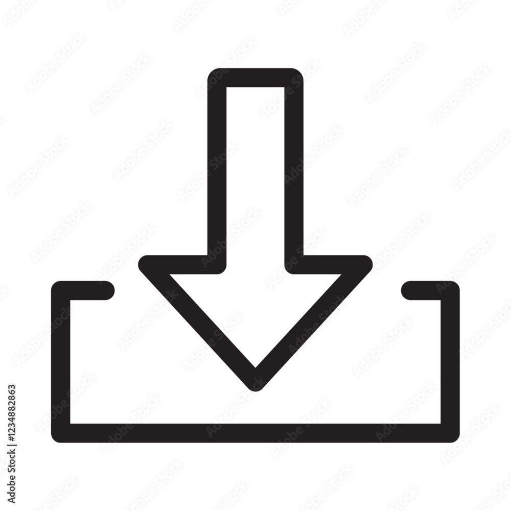 Poster upload icon isolated flat vector in outline