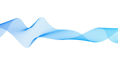 Wave with lines created using blend tool Abstract blue wave lines,abstract blue wave lines on white background,Curve wave seamless pattern. Line art striped graphic template,