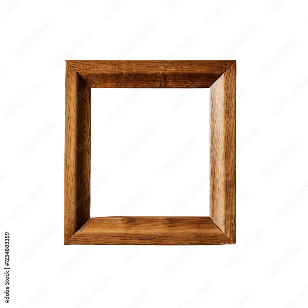 Poster natural wooden frame with smooth texture and simple rectangular design for art or photos