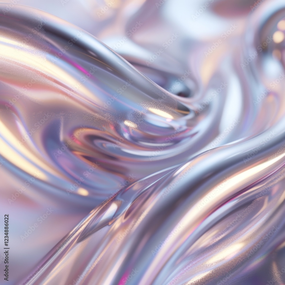 Poster smooth and shiny metallic surface with swirling patterns and glossy highlights
