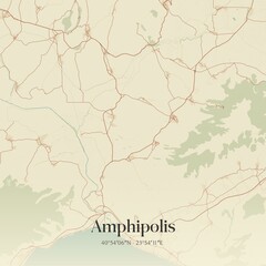 Obraz premium Vintage map of Amphipolis, Greece.