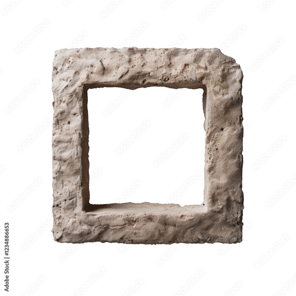 Poster rough stone square frame with textured surface for art or decor display