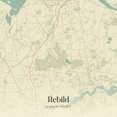 Fototapeta premium Vintage map of Rebild, Denmark.