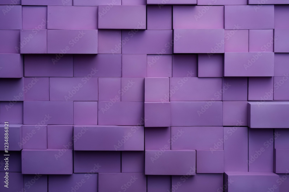Poster abstract background featuring a wall of extruded purple cubes creating a visually appealing geometri