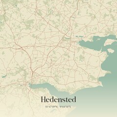 Obraz premium Vintage map of Hedensted, Denmark.