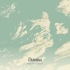 Obraz premium Vintage map of Dønna, Norway.