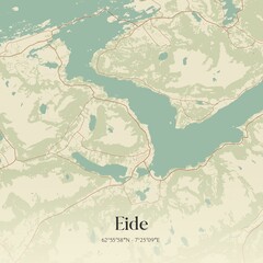 Vintage map of Eide, Norway.