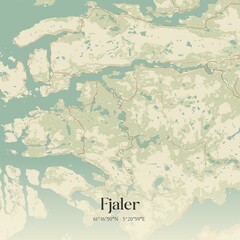Vintage map of Fjaler, Norway.