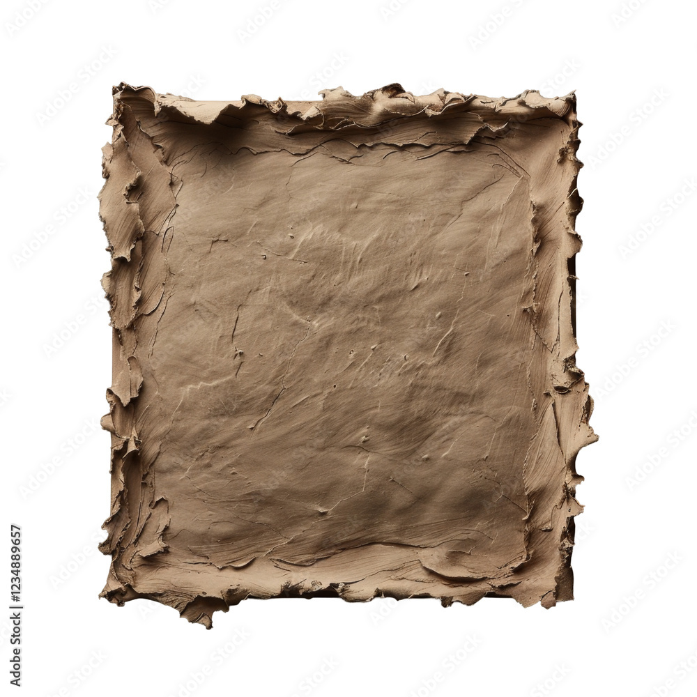 Aufkleber textured clay canvas with rough edges displaying natural artistic material formation