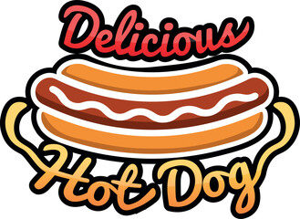 Delicious and Appetizing Hot Dog Vector Illustration