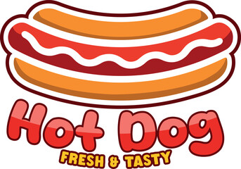 Delicious Hot Dog Vector Logo with Creative Typography