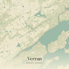 Vintage map of Verran, Norway.