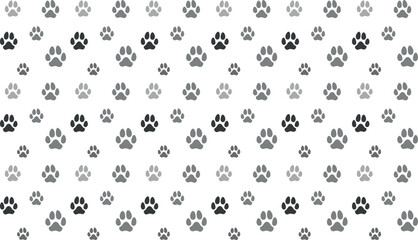 Background design, featuring gray and black paw prints of dogs and cats on a white backdrop © Ascreator