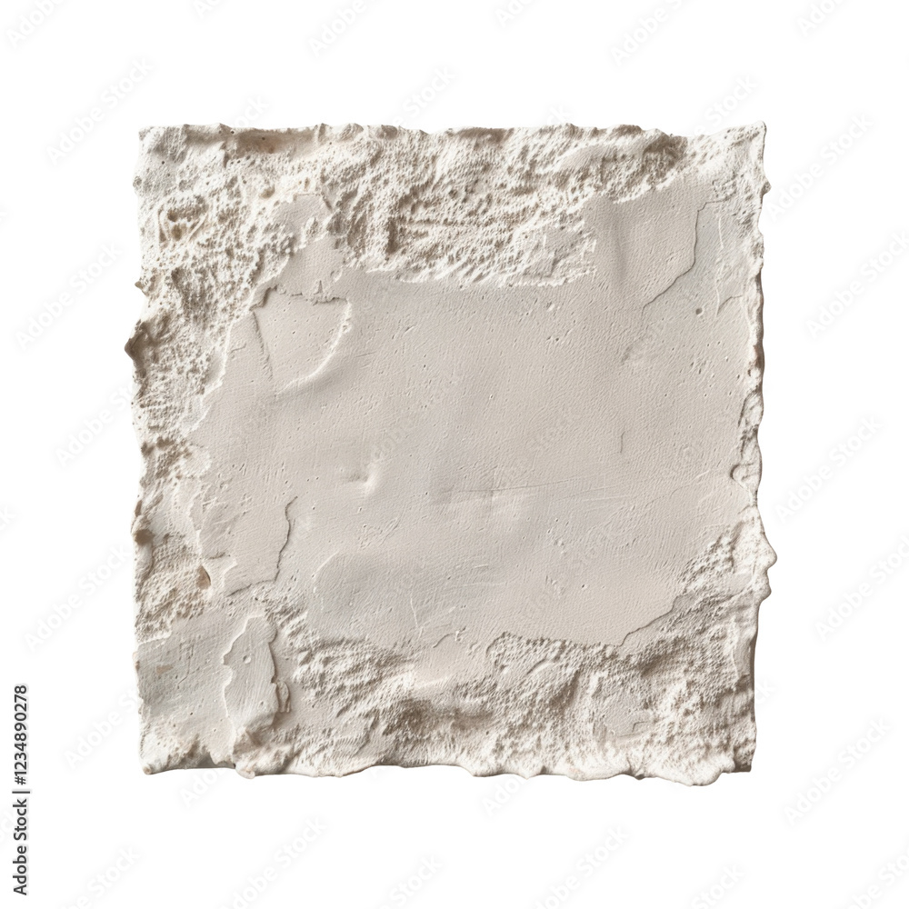 Poster textured square with rough edges and flat smooth surface at center