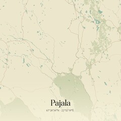 Obraz premium Vintage map of Pajala, Sweden. 