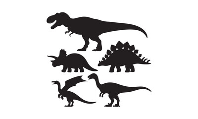 Each dinosaur has a distinct and recognizable shape, including