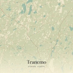 Fototapeta premium Vintage map of Tranemo, Sweden. 