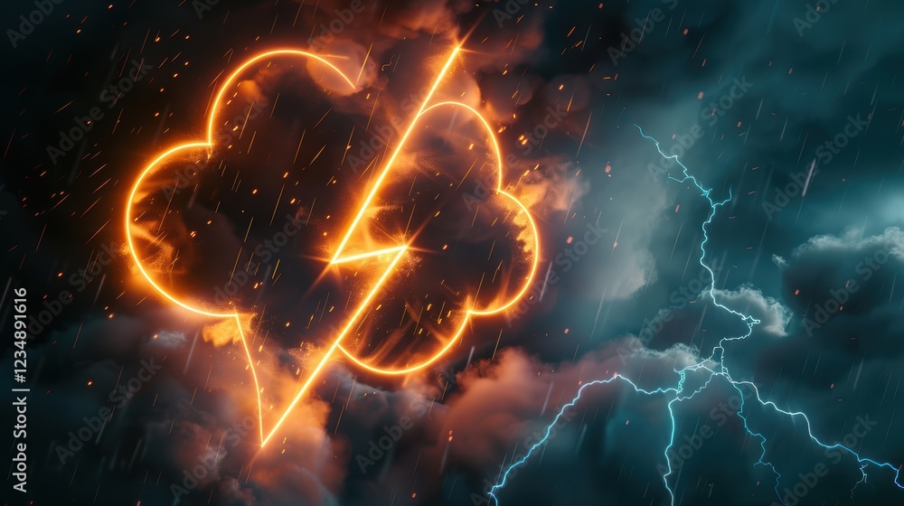 Poster electrifying lightning bolt speech bubble design for dynamic posters and digital graphics