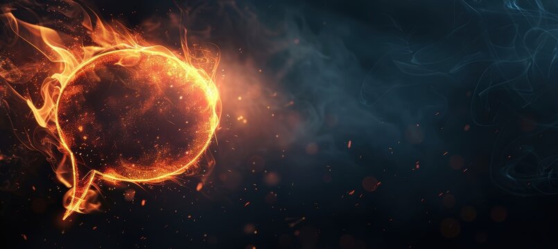 Fiery Speech Bubble Illustration for High-Energy Print and Digital Campaigns