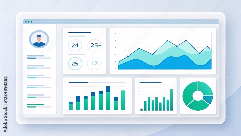 Poster data visualization trends business analytics dashboard digital environment infographic design modern