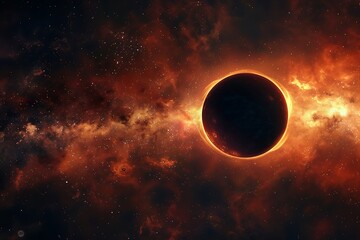 Abstract scientific background full sun eclipse