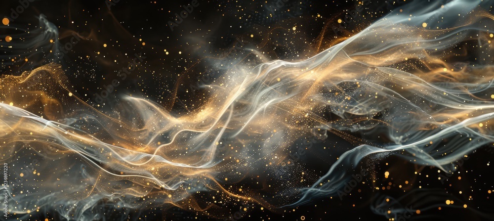 Poster abstract sound waves in light streams - ideal for tech art and design materials