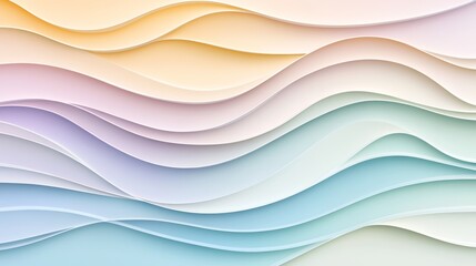 Fototapeta premium Soft pastel waves creating a serene background with layered textures, ideal for soothing designs