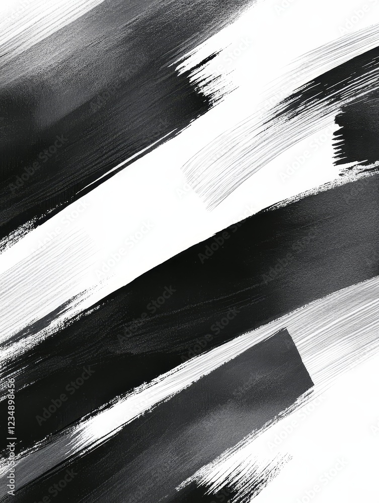 Aufkleber abstract black and white brush strokes creating a dynamic artistic background for creative projects