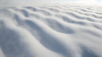 Windswept snowdrifts, winter landscape, textured surface, background for design