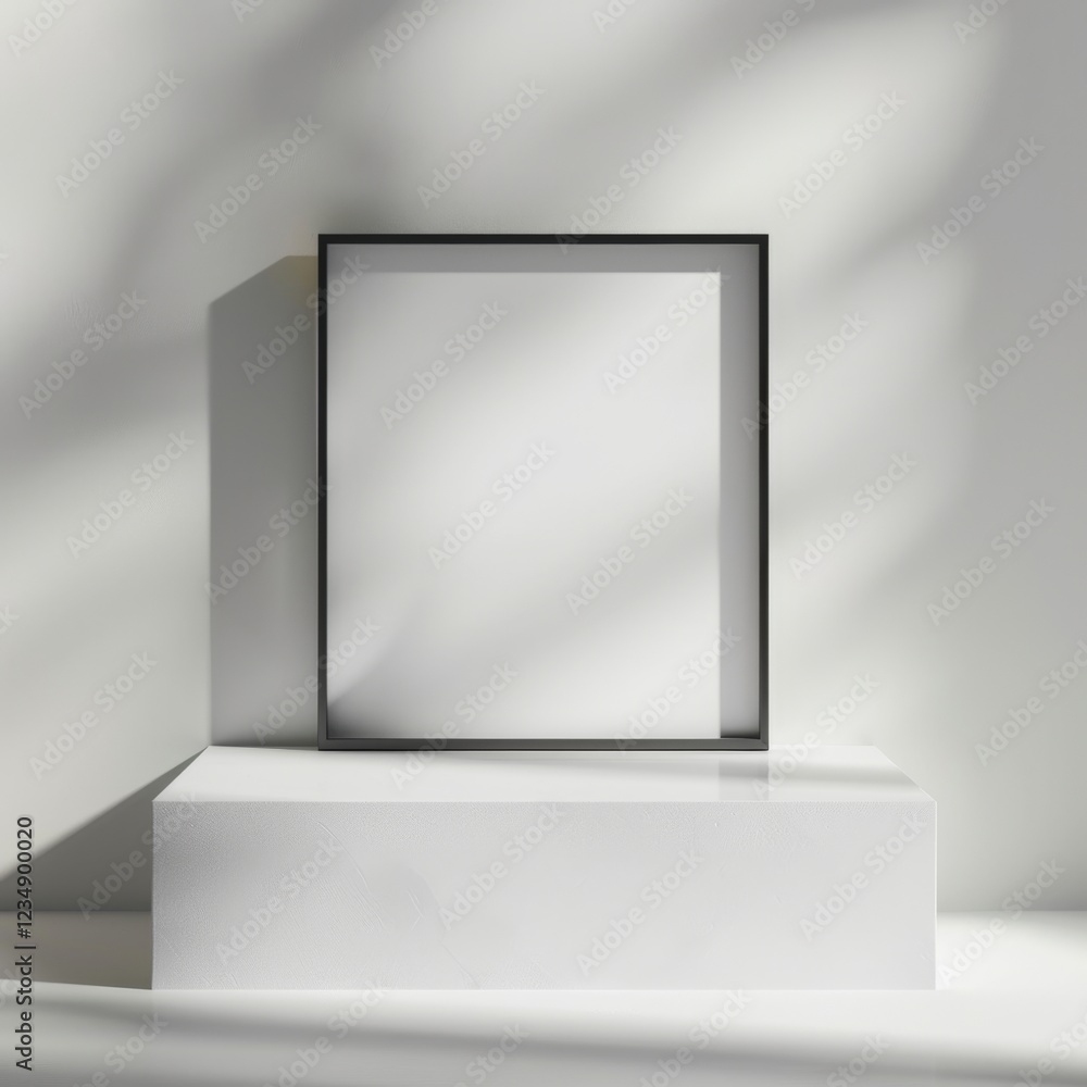 Poster simple square frame with clean lines for modern minimalist interior design display