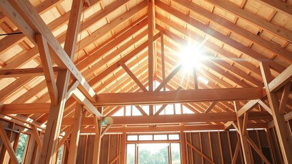 Stunning Wooden Roof Frame House Construction, Roofing Project, Architectural Design, Home Building