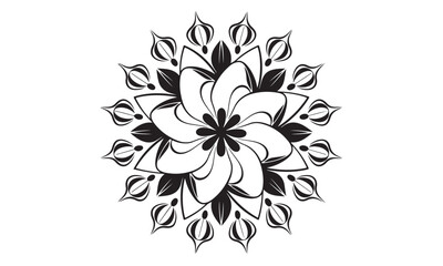 Mandala with intricate geometric patterns. The mandala is symmetric