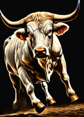 bull in the wind