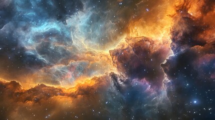 Fototapeta premium Cosmic Inferno - Fiery, Dramatic, Celestial Landscape